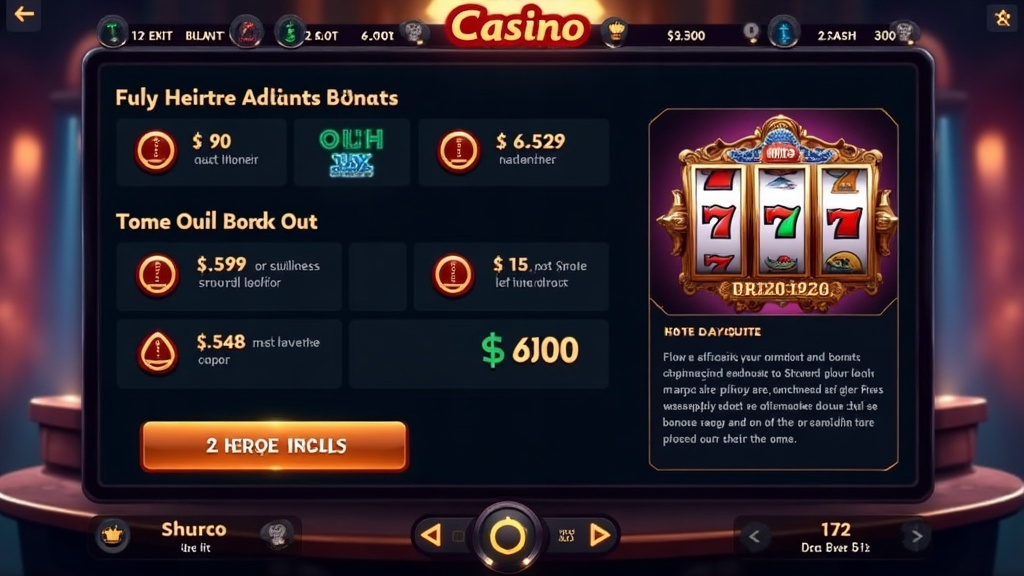 Casino bonus screen showing restrictions, wagering, and cashout limits