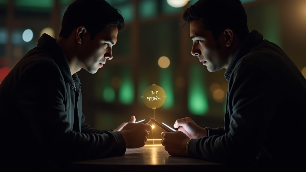Two devices linked for secure shared casino account access
